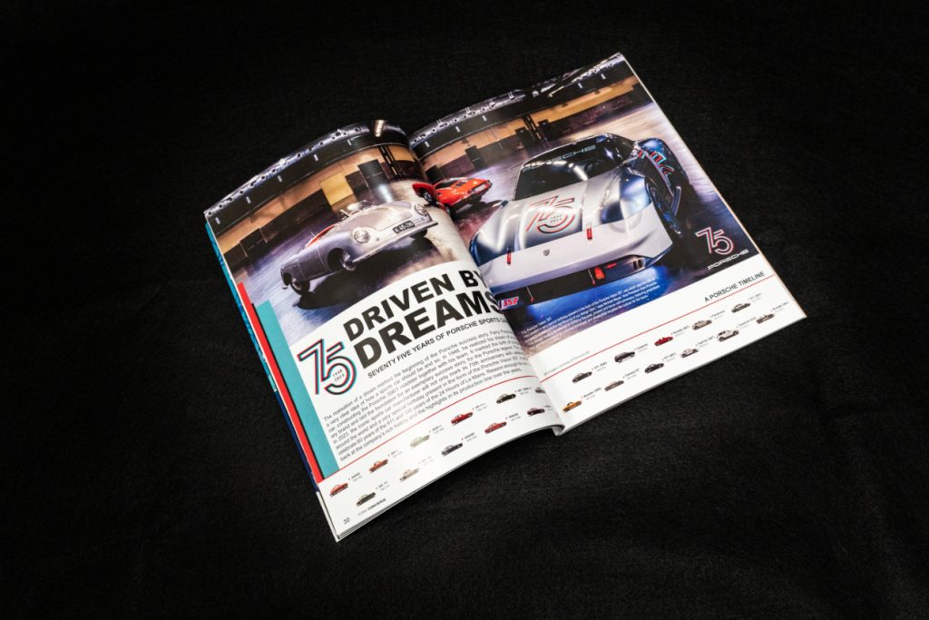 Open magazine called Iconic Concerige to show printed quality. It is on a back background